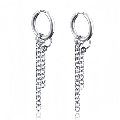 Long Hanging Crosses Leaves Pendants Hoops Woman Earrings Man Vintage Stainless steel Hip Hop Ear Piercing Jewelry Accessories.