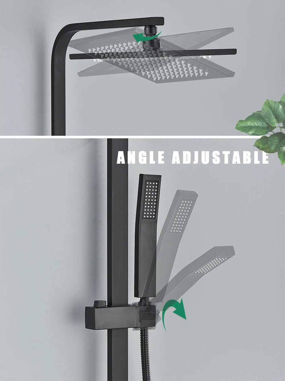 Rainfall Bathroom Shower Faucet Kit With Bidet Wall Mounted Stainless Steel Hot Cold Water Mixer Tap System With Rack,Tub Spout