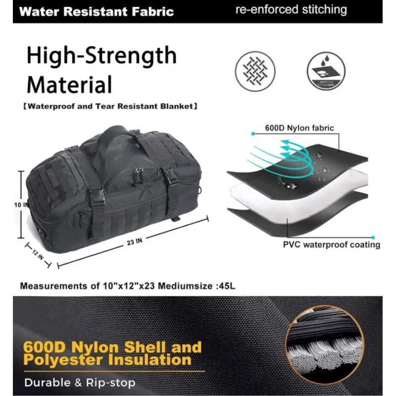 2025 neue 45L Große Duffle Bag Taktische Rucksack Outdoor Camping Taschen Molle Männer Rucksäcke Mode Reisetasche für Wandern.
