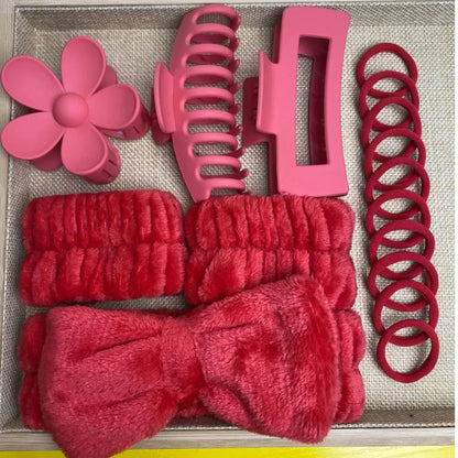 16-Piece Hair Band Set - Colorful Matte Elastic Headbands with Bow, Non-Slip Wash Face Bands for Women & Girls.