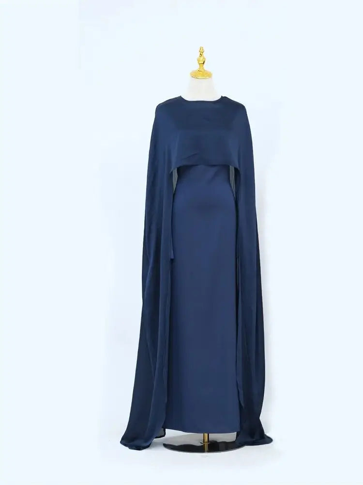 Ramadan Satin 2 Piece Abaya Modest Muslim Sets Kebaya African Dresses For Women Robe Femme Musulmane Caftan Marocain Vestidos.