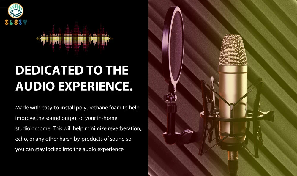 Sound Absorbing Equipment 6/12/24 Pcs, Home Music Noise Isolation Wall Panel, Broadband Acoustic Panels Soundproof Foam Padding