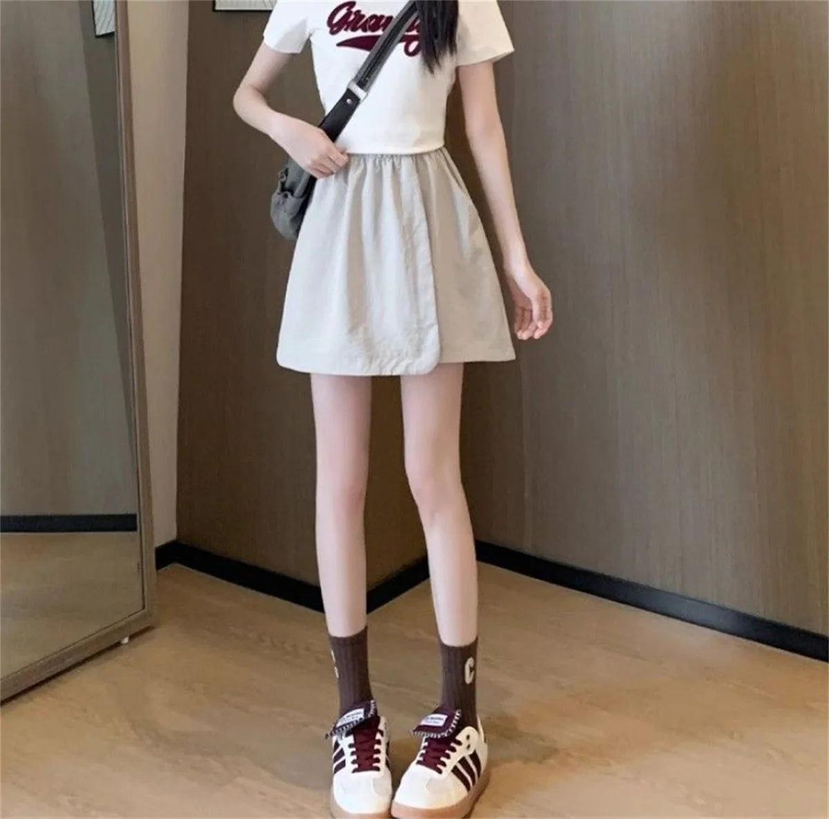 Women Korean Skirts Shorts 2025 Summer Fashion New In Solid High Waist Pant Female Streetwear Casual Loose Harajuku Trousers.