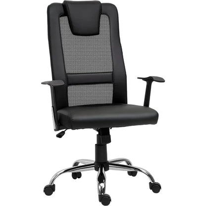 Vinsetto Bürostuhl Drehstuhl höhenverstellbar Chefsessel Schreibtischstuhl ergonomisch PU schwarz 66 x 73 x 108-118 cm