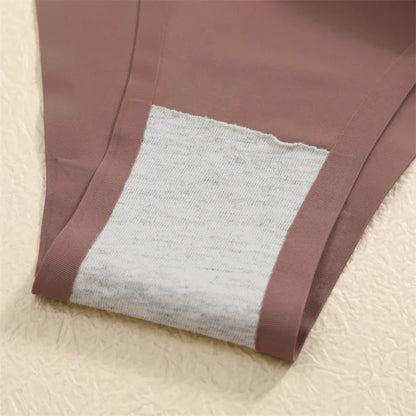 3Pcs/Set Women Seamless Panties Sexy Ultra-thin Briefs Female Ice Silk No Trace Underwear Low Rise Solid Color Soft Lingerie.