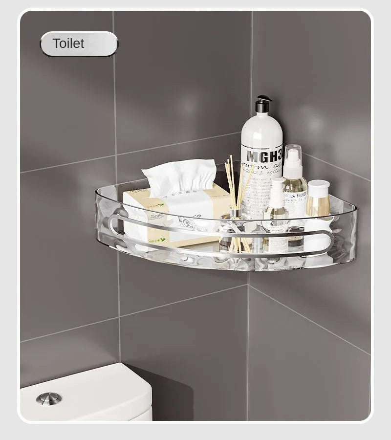 2PCS Badezimmer Regale Küche Lagerung Organizer Kunststoff Shampoo Rack Dusche Regal Bad Zubehör Kein Bohrer Regal