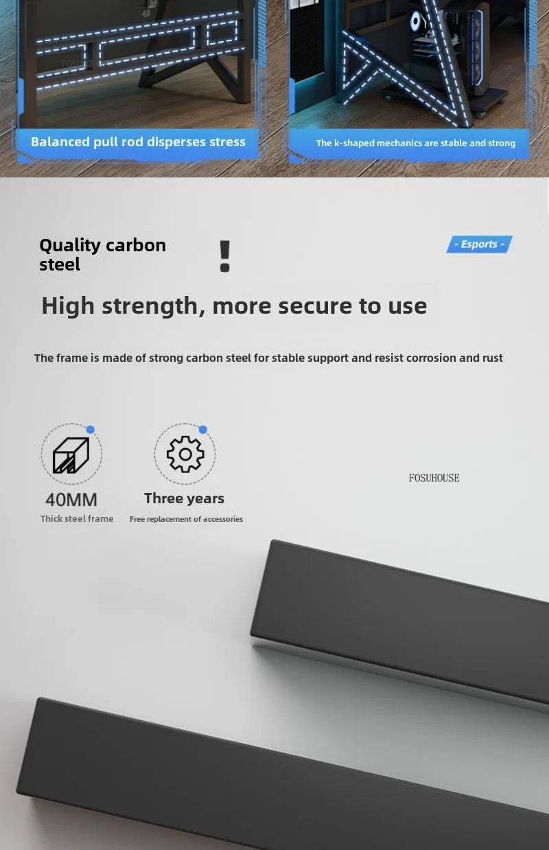 Moderne Doppel-Computertische für Zuhause, Desktop, E-Sport, Gaming-Tisch, Schlafzimmer, einfacher Schreibtisch, Studenten-Studientische, Büromöbel