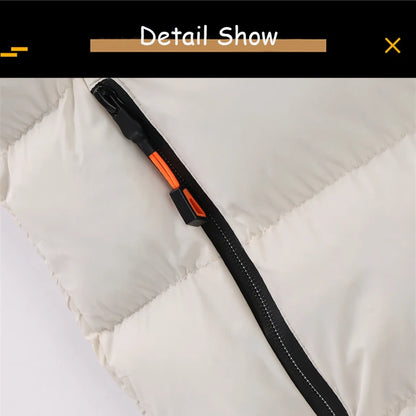 Autumn Winter Men Sleeveless Warm Detachable Hooded Vest Men Outdoor Windproof Casual Fashion Loose Brand Zipper Vest Male Coat.