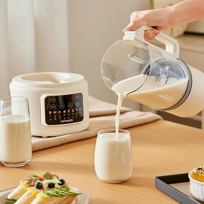 1.5L Soybean Milk Machine Wall Breaking Machine with Soundproof Cover Multifunctional Fruit Vegetable Juicer Automatic Blender.