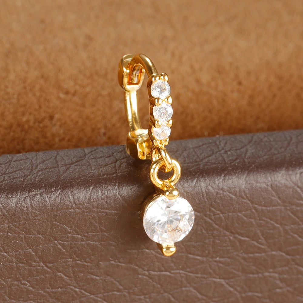 1Pc Stainless Steel Small CZ Hoop Cartilage Earrings Tiny Cross Tragus Rook Daith Earring Tragus Helix Rook Ear Piercing Jewelry