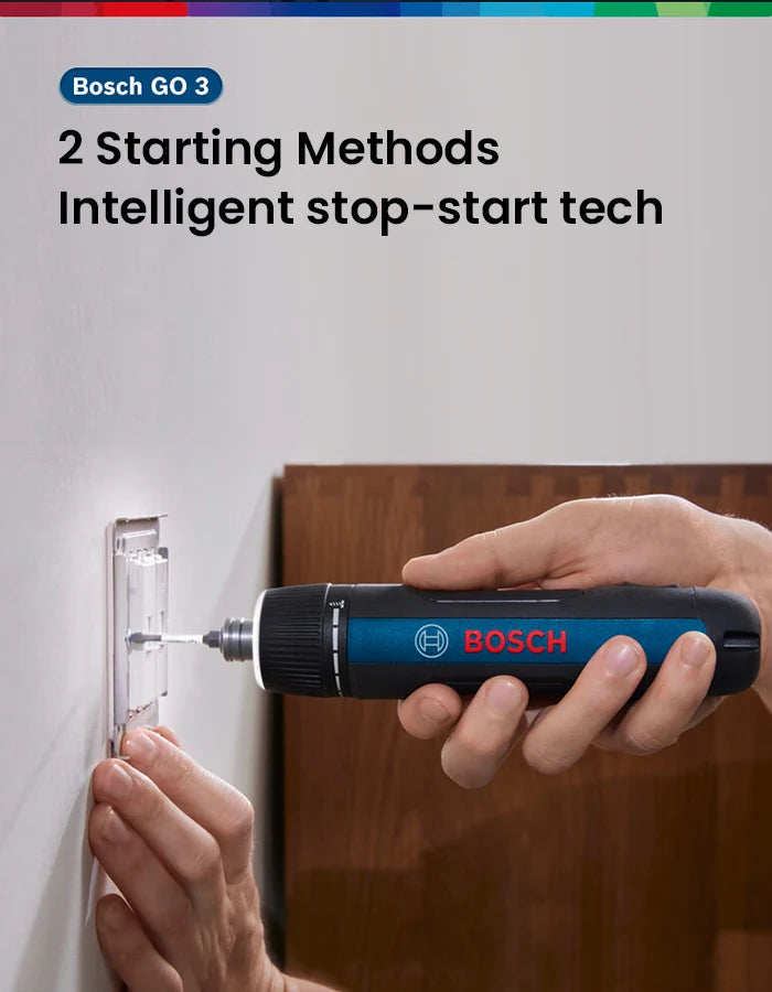 Bosch GO 3 Elektroschrauber-Set, 3,6 V, 5 Nm, kabellose Mini-Handbohrmaschine, wiederaufladbarer Schraubendreher, Bosch Multifunktions-Elektrowerkzeug