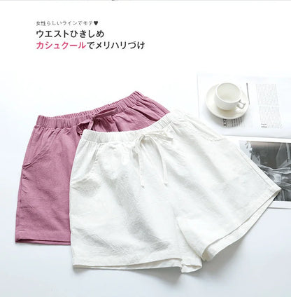 Summer Cotton Linen Shorts Women High Waist Oversize Shorts Short Pants Women Fashion Casual Sports Shorts Female S-XL