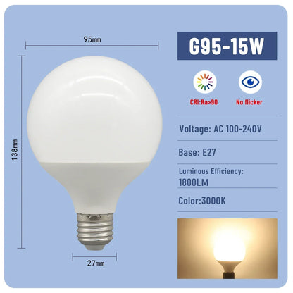 1-6PCS E27 Led-lampe 10W 15W 18W AC 220V 110V G80 G95 G120 energiesparende Globale Licht Lampada Ampulle led Lampe Eitelkeit Glühbirnen