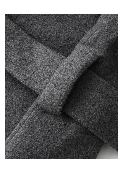 MiiiiX Lässiger Stehkragen, lockerer Wollmantel, mittellang, vielseitige Jacke, Schnür-Taille, Oberbekleidung, 2024, Herbst-Damenkleidung.