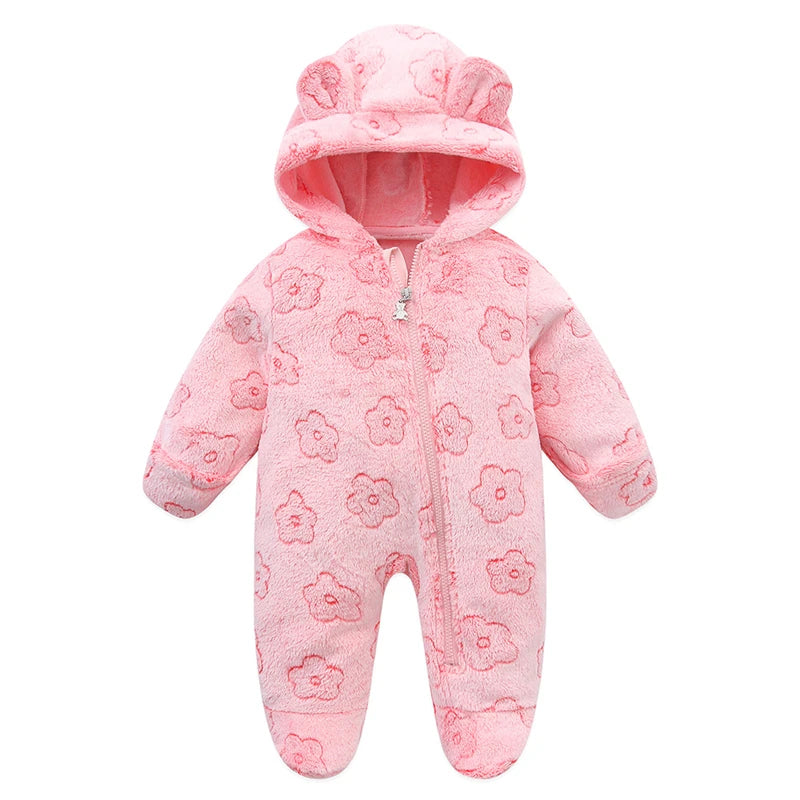 Weiche Neugeborene Baby Kleidung Flanell Herbst Winter Baby Jungen Mädchen Overall Cartoon Neugeborenen Body Warme Strampler für Babys 0-12M