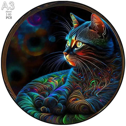 Cat Exclusive Design Intelligent Jigsaws Animal Puzzle Wood Irregular Elephant  Animal Wooden Puzzle for Adult Kids