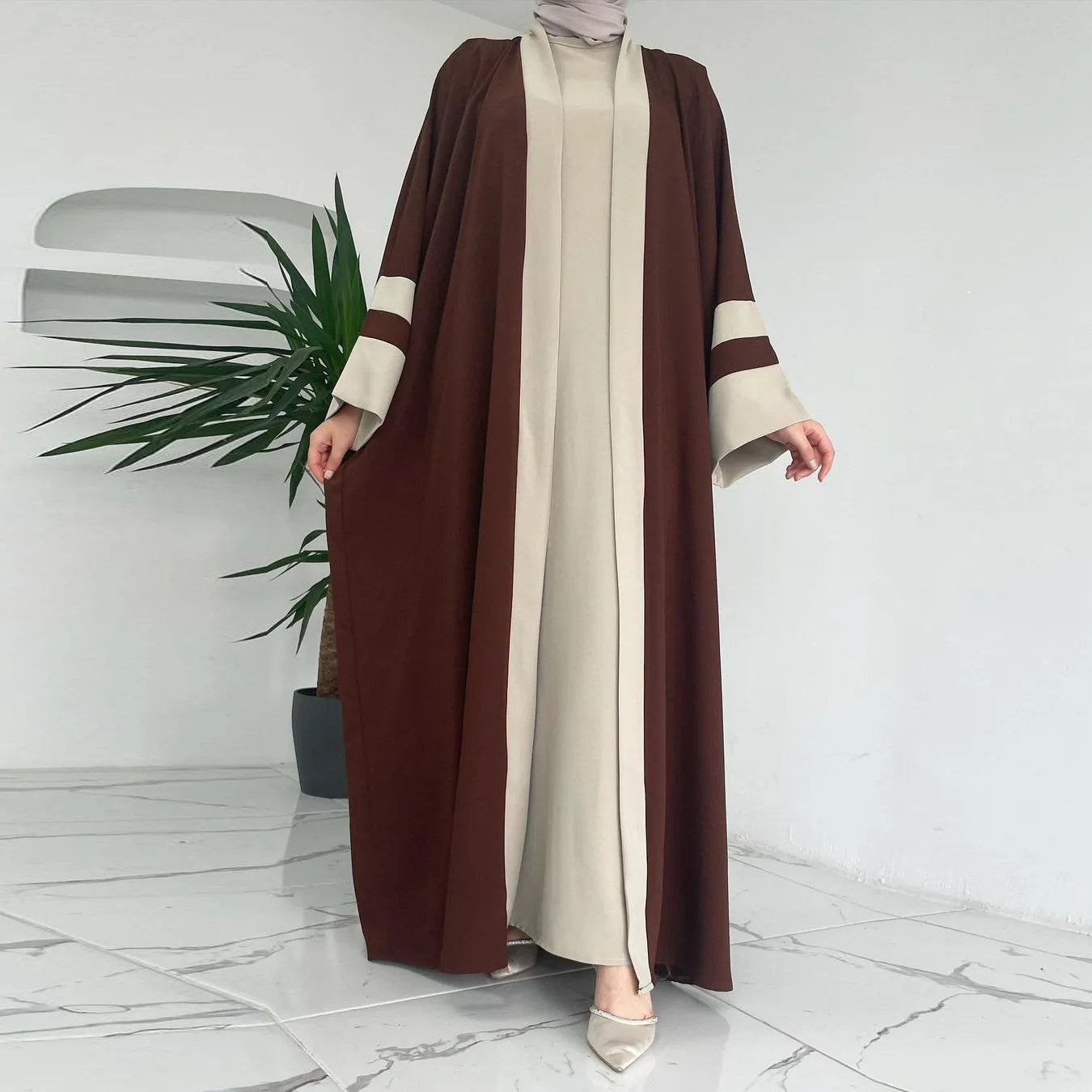 Eid Muslimisches Kleid und Abayas für Frauen, 2-teiliges Set, Musulman Ensembles Marokko, Ramadan-Kaftan, Abaya, Kaftan, Dubai, arabische lange Robe 2024.