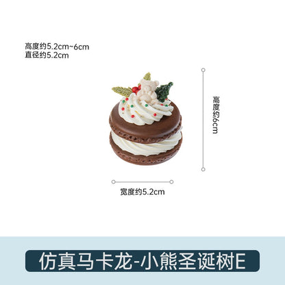 Gefälschte Kuchen Simulation Weihnachten Macaron Kuchen Modell Künstliche Desserts Ornamente Weihnachten Party Fenster Display Fotografie Requisiten.