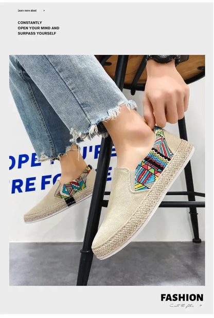 2023Men Turnschuhe Casual Sommer Low-top Cord Schuhe Fischer Schuhe Faul Schuhe Slip-on Tuch Schuhe Trendy männer Schuhe