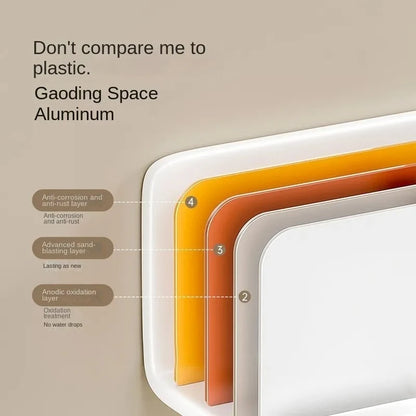 Badezimmer Organizer Haartrockner Glätteisen Halter Aluminiumlegierung Ständer Nagelfreie Regale für Wand Waschraum Lagerregal Regal