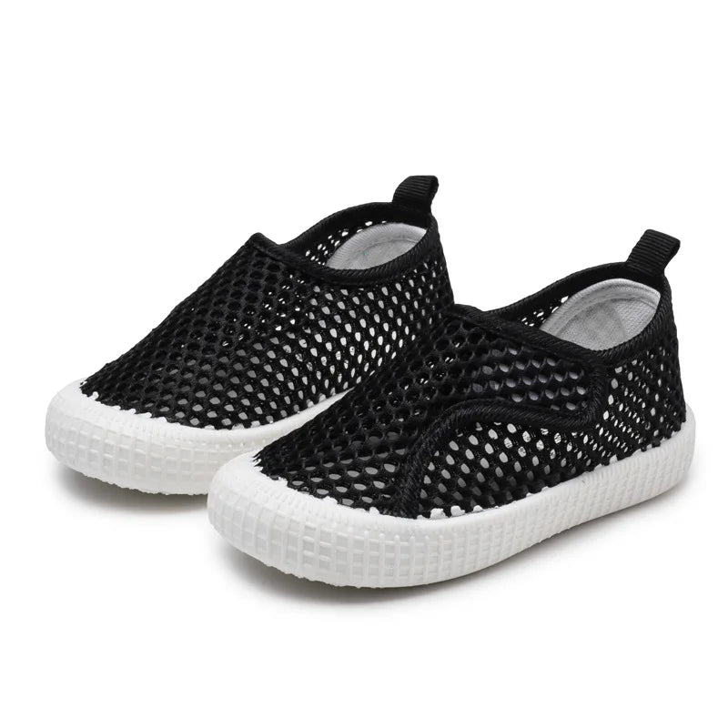 Kids Summer Shoes for Boys Girls Toddlers Children Casual Flats Air Mesh Net Breathable Hollow Cut-outs Sneakers Soft Fashion