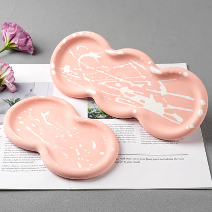 Concrete Triple Circular Tray Silicone Mold DIY Coaster Craft Making Plaster Resin Jewelry Storage Plate Casting Molds Home Deco.