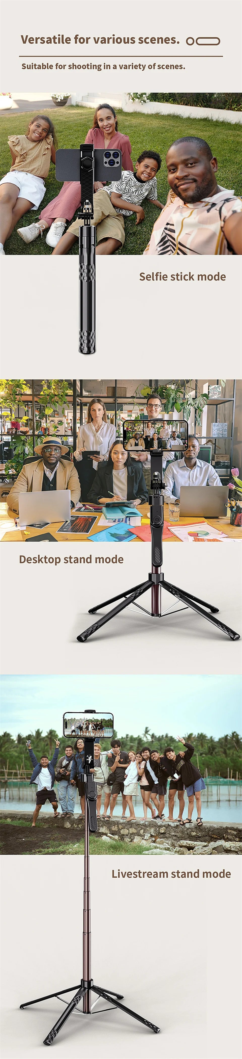 FGCLSY new 360° Rotation Gimbal Stabilizer ,Selfie Stick Tripod for Smartphone Camera With Bluetooth shutter Stabilizer for Live.