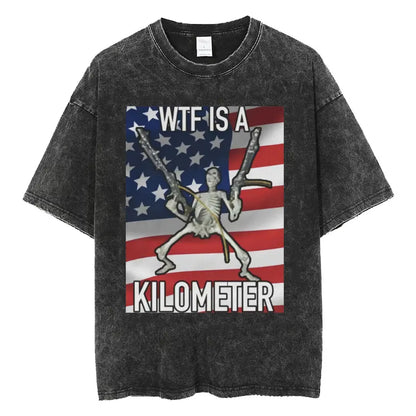 Autism Skeleton Meme T Shirt Human Funny Skull Men Women Harajuku Gothic Vintage Washed T Shirts Oversized Casual Cotton T-shirt.