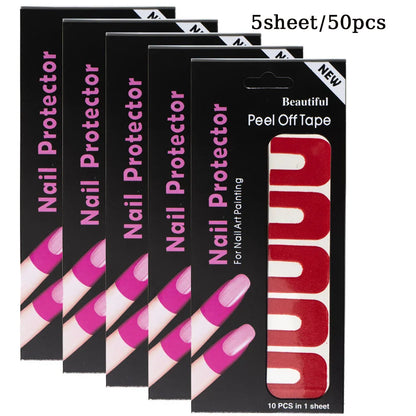 10/20/50 Pcs U-shape Spill-proof Anti-overflow Nail Polish Paint Varnish Peel Off Tape Finger Cover Nail Protector Stickers