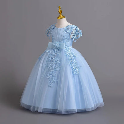Prinzessin Mädchen Kommunion Geburtstags feier Tanz Leistung Pailletten schwarz Kleid Mädchen Hochzeit Brautjungfer Party Langarm Kleid
