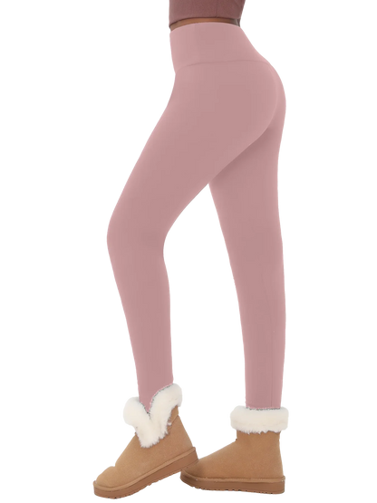 Womens Thermal Fleece Lined High Waisted Leggings. Workout Winter Warm Thick Tights Soft Yoga Pants.