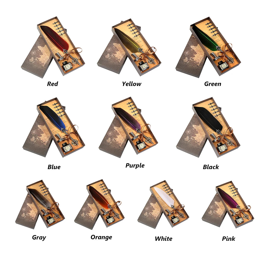 Retro Vintage Kalligraphie Feder Dip Stift Brunnen Stifte Schreiben Tinte Set Kreative Schreibwaren Quill Stift Kunst Liefert Handwerk Geschenke.