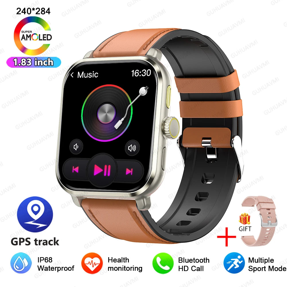 Smart Watch Women Man 1.85" HD Screen GPS Sport trajectory Heart Rate Health Watches Blood oxygen Men Smartwatch For Android IOS.