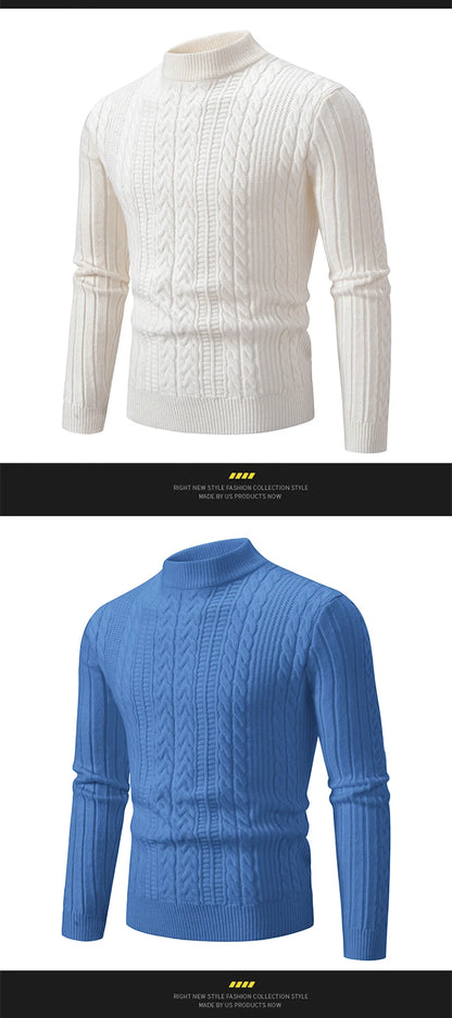 2023 Autumn  and Winter New Sweaters Warm Fit Knitted Sweaters Solid Color Casual Pullover Multiple Styles Sweater Men