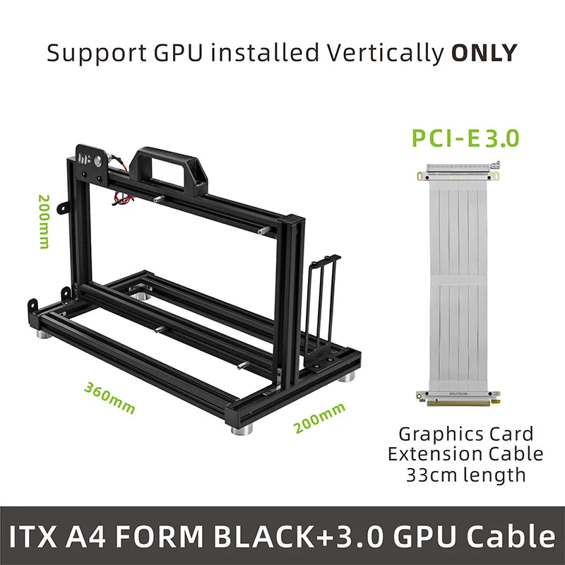 METALFISH Aluminum ITX A4 Open Frame MINI Case Support MINI-ITX Mainboard GPU Vertically 240Liquid Cooler Gamer DIY Cabinet