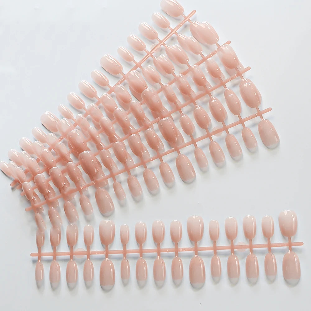 150Pcs M/S/XS Ice Nude Short Oval False Nail French Glossy Matte Simple Press on nails Nude Almond Full Cover Acrylic Fake Nails.