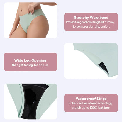 Seamless Menstrual Period Panties 4- Layer Leakproof Protection Women Period Panties Heavy Absorbency Breathable Reusable.