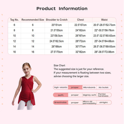 Kinder Mädchen Ärmellose Ausschnitt Strass Eiskunstlauf Trikot Kleid Lyrical Dance Gymnastik Akrobatik Leistung Kostüm.