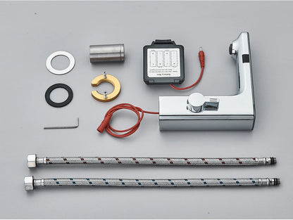 White Smart Sensor Basin Faucet Screen Digital Display Hot Cold Water Mixer Tap Touchless Vanity Sink Faucet For Bathroom