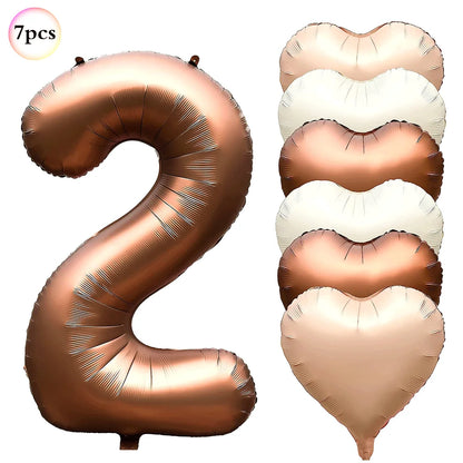 40in Cream Big Number Balloon 18in Three Color Love Foil Helium Balloons Aldult Birthday Set Boys Girls 1st Birthday Decorations