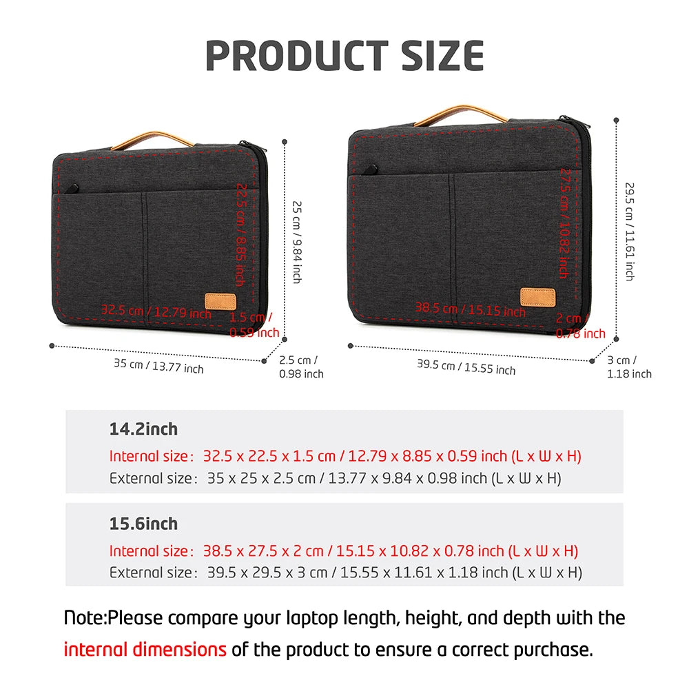 Laptop Sleeve bag 14 15.6 Inch Notebook Pouch For Macbook HP Dell Acer Shockproof Computer Briefcase Travel Business Men Case.