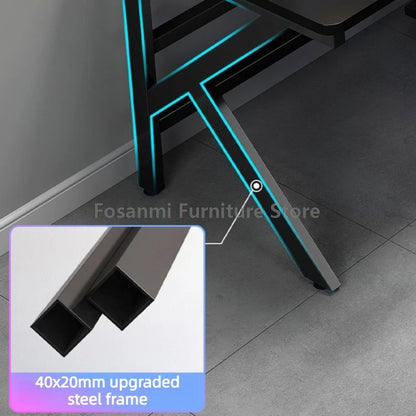 Großer 2-Personen-Gamer-PC-Schreibtisch mit K-förmigen Beinen, moderner Büro-Doppelcomputer-Schreibtische, geräumiger langer Gaming-Tisch für Zuhause und Arbeitszimmer für zwei Personen