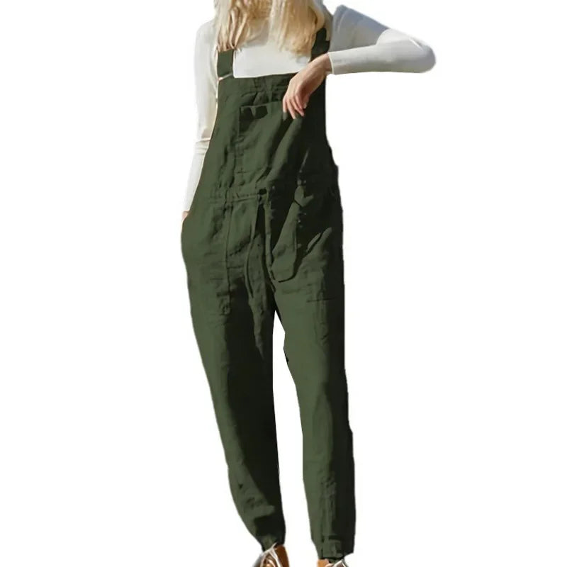 Adjustable Multi-Pocket Overalls for Women New 2025 Style Cross-Border Big Hit Female Long Pants Overall Suits Chinese Origin.