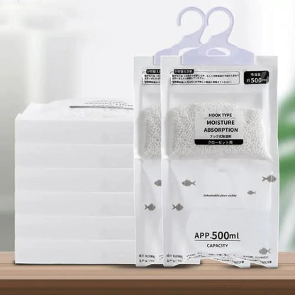 5/10Pcs Moisture Absorber Hanging Drying Clothes Dehumidifier Wardrobe Dehumidifier Dry Bag Desiccant Moisture Absorption Bag.