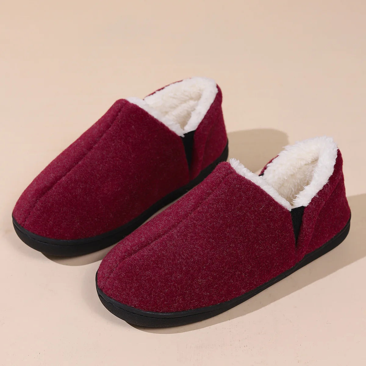 Smile Pop New Men Plush Slippers Indoor Fluffy Fur Home Men Slippers Outdoor Warm Closed Soft Non-slip Fuzzy Winter Men Shoes.