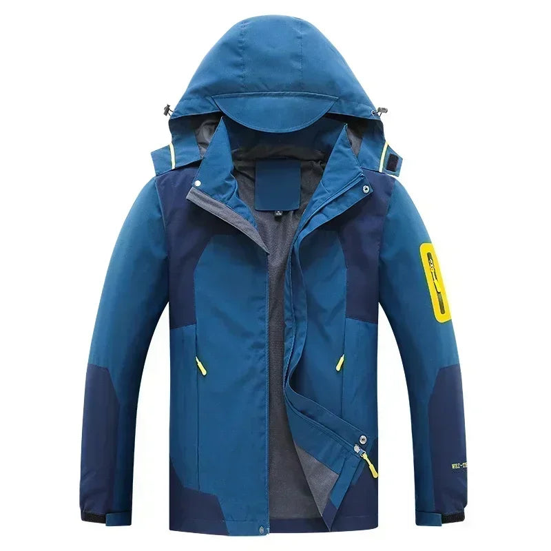 2024 Spring/Autumn Men's Windbreaker Outdoor Windproof Waterproof Mountaineering Multi Pocket Durable Hoodie Jacket Men's Coat.