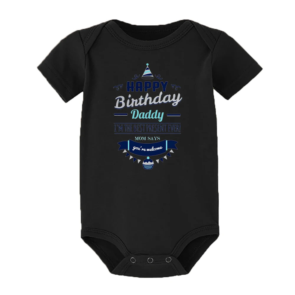 Alles Gute zum Geburtstag Papa Neugeborenes Baby Body Geschlechtsneutrale Babyartikel Säuglingskleidung Zwillinge Outfit Strampler Vater Geburtstagsgeschenk