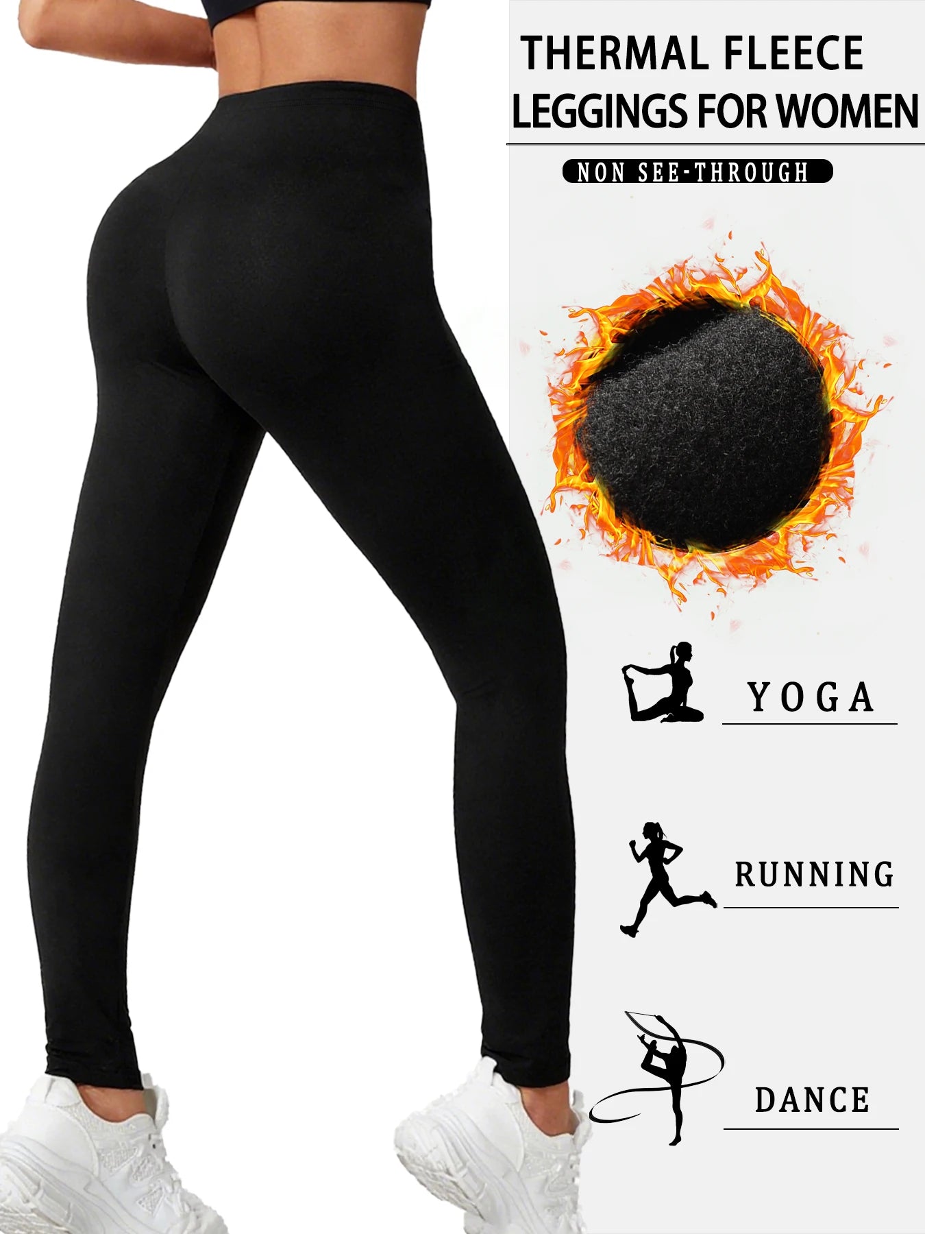 5PACK Super Soft Fleece Lined Leggings Women, Workout Yoga Running Thermal Warm Pants For cold winter.