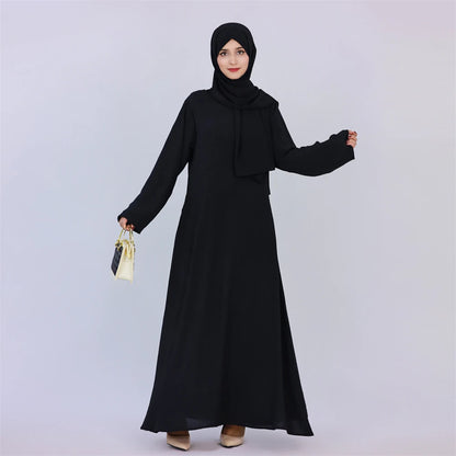 Ramadan Eid Solid Linen Dubai Abaya Turkey Islam Muslim Modest Dress Kaftan Prayer Clothes For Women Kebaya Robe Femme Musulmane