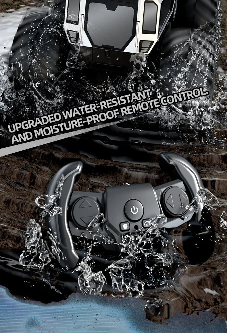 Q210 Amphibious Rc Car Dual Control 4WD Off-road Remote Control Waterproof Vehicle 2.4G Electric Climbing Crawler Toys for Kids.